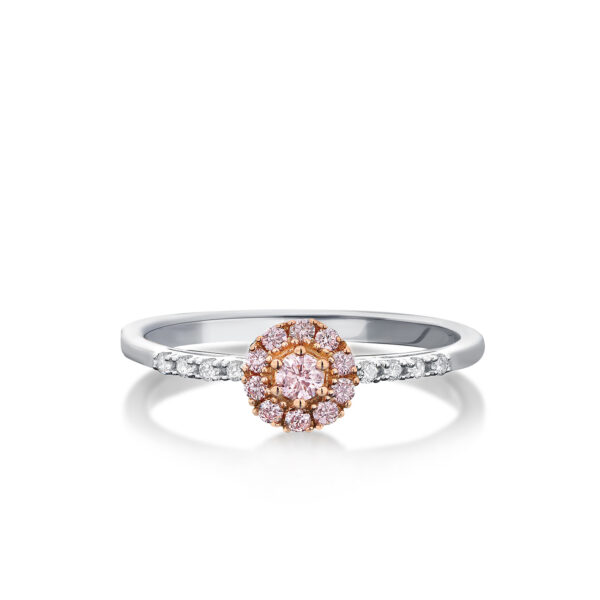 Kimberley White & Argyle Pink Diamond Blush Rose Ring BPR-RDSSB0201