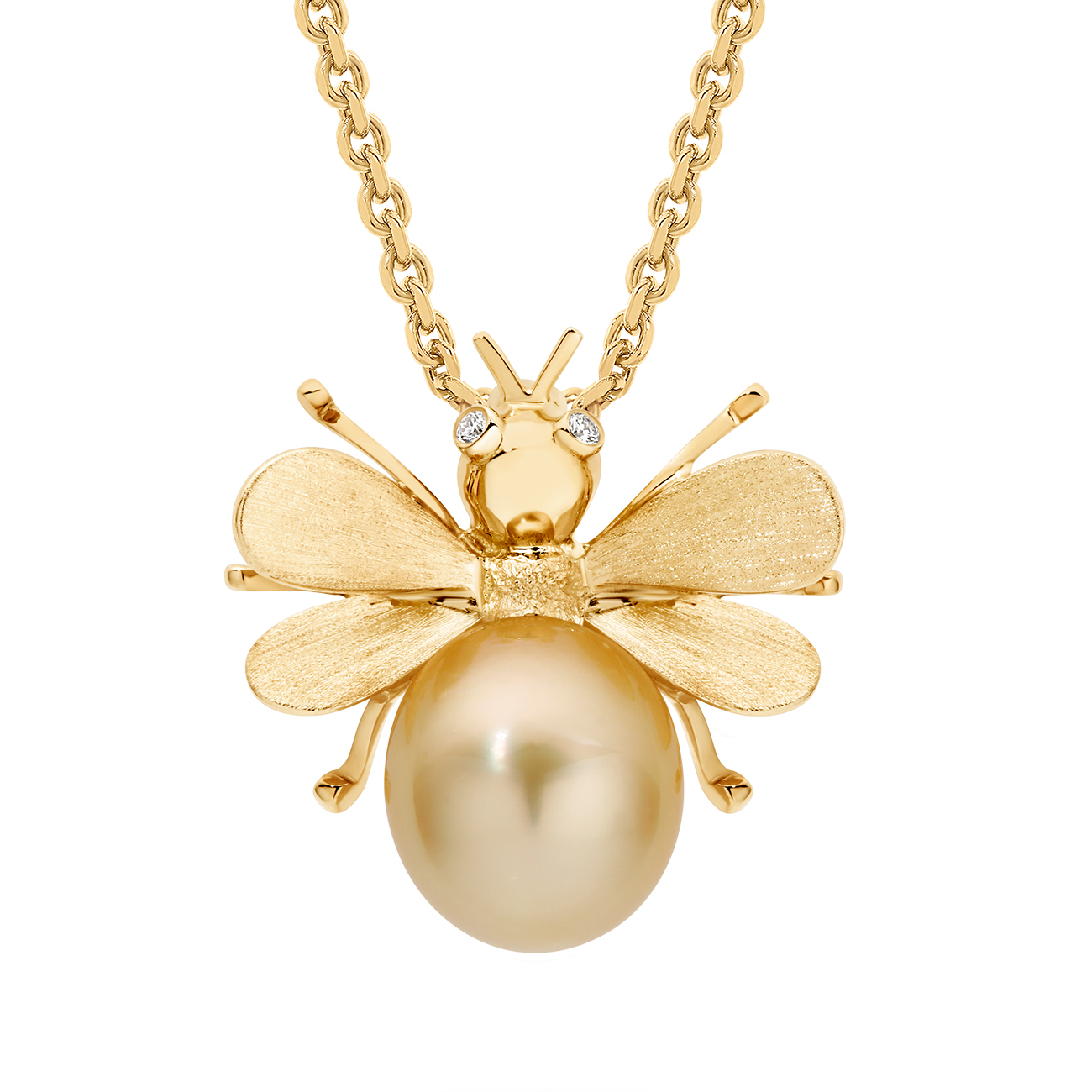 Allure Oval/Drop Golden South Sea Pearl Bumblebee Pendant