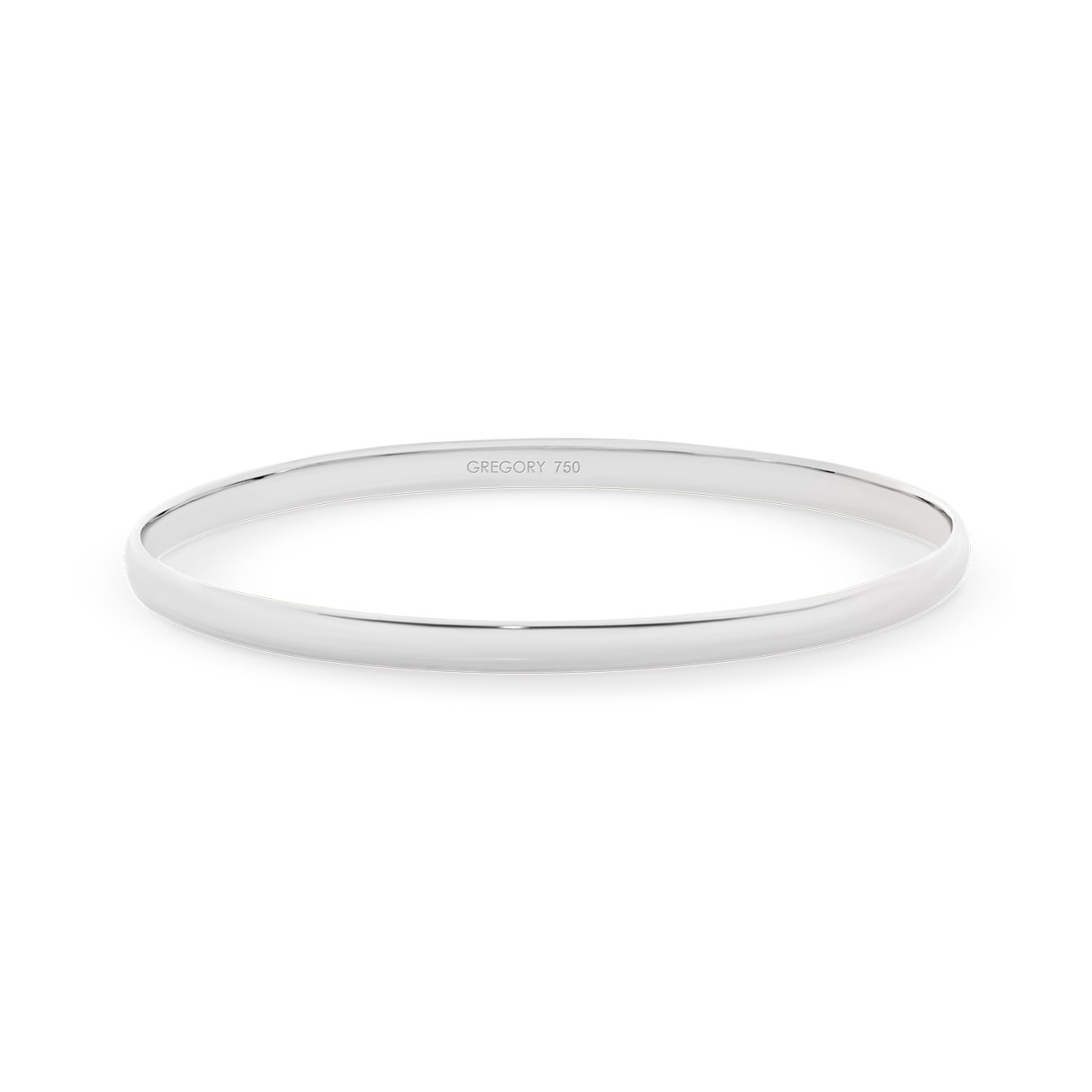 18K White Gold Half Round Golf Bangle