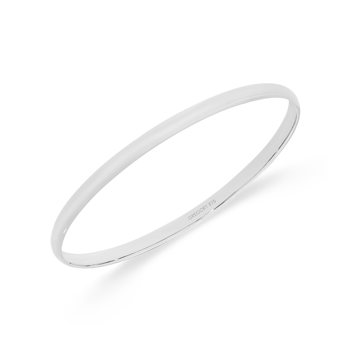 18K White Gold Half Round Golf Bangle Gregory Jewellers