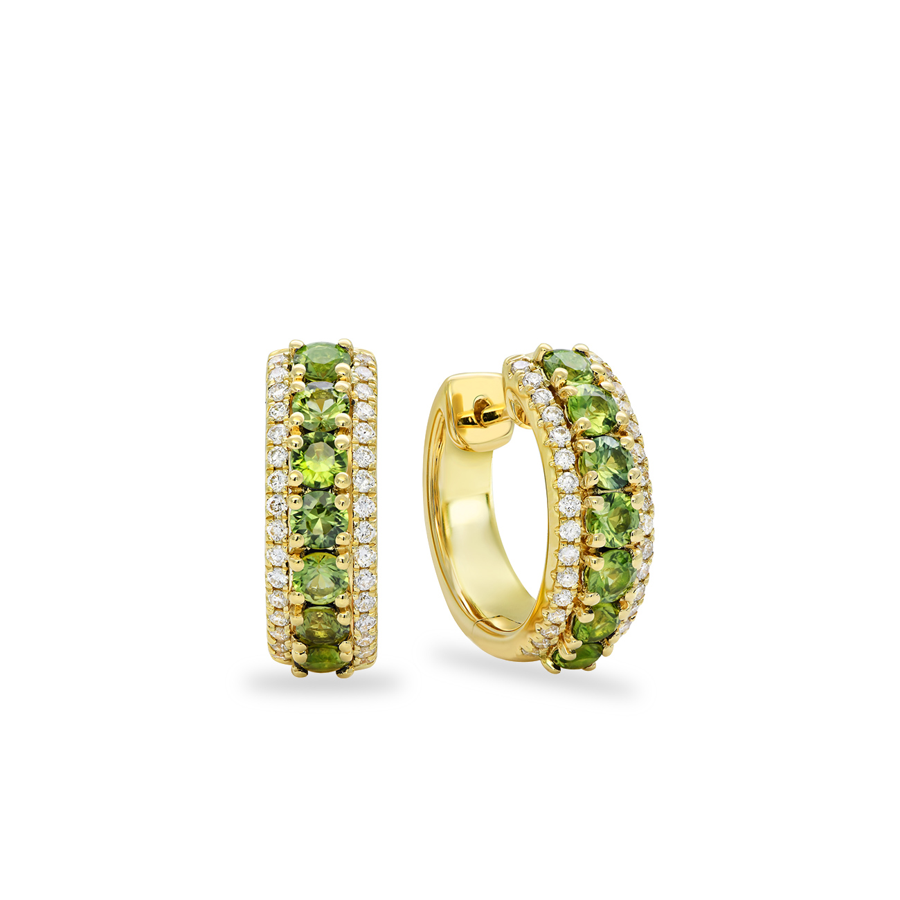 Green Australian Sapphire &#038; Diamond Everleigh Earrings