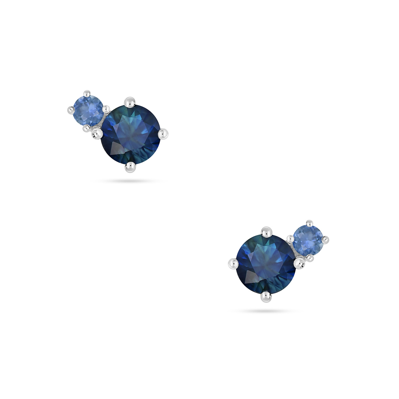 Blue Australian Sapphire Toi Et Moi Earrings