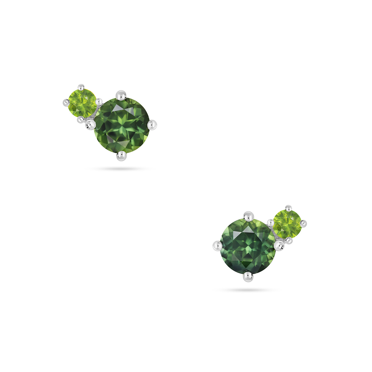 Green Australian Sapphire Toi Et Moi Earrings