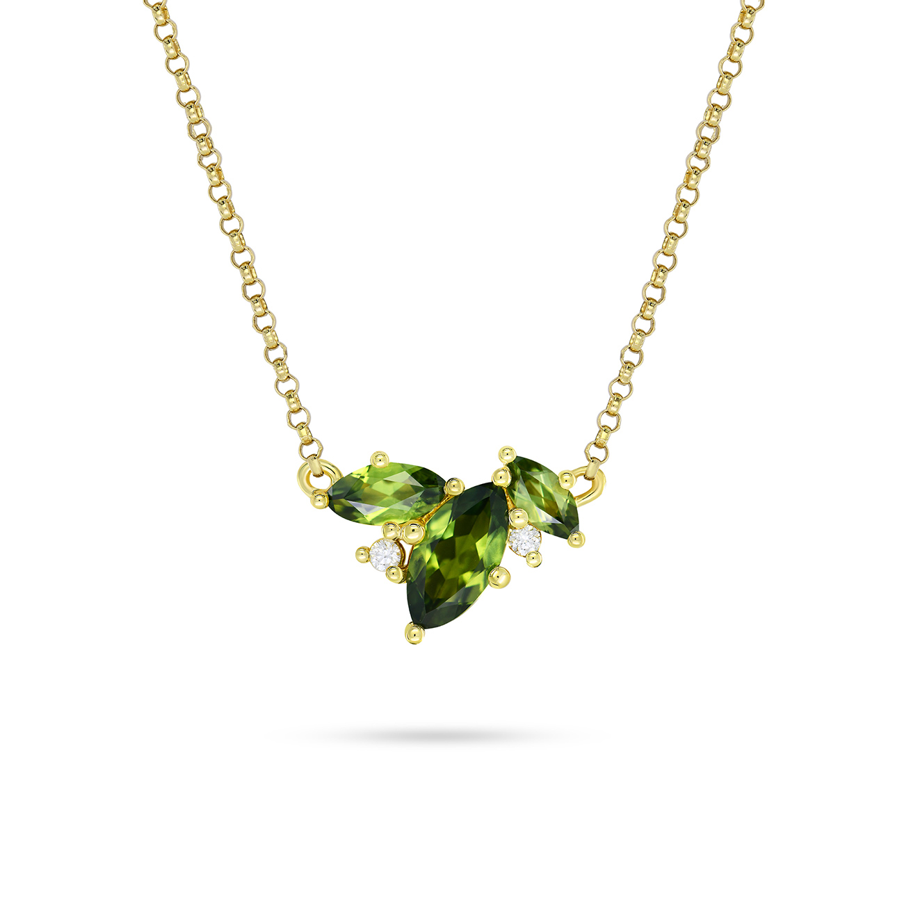 Green Australian Sapphire &#038; Diamond Numilla Necklace