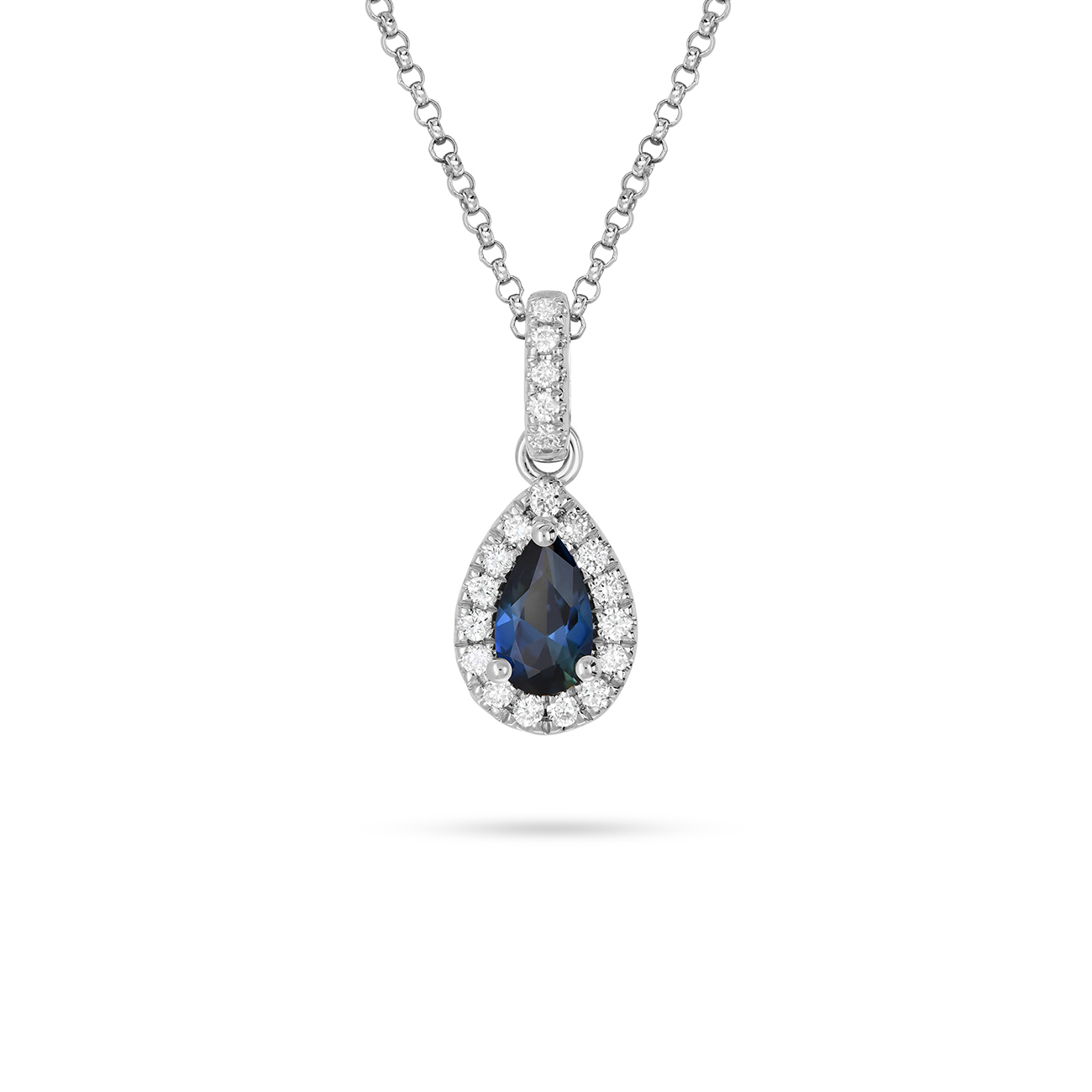 Blue Australian Sapphire &#038; Diamond Clarissa Necklace