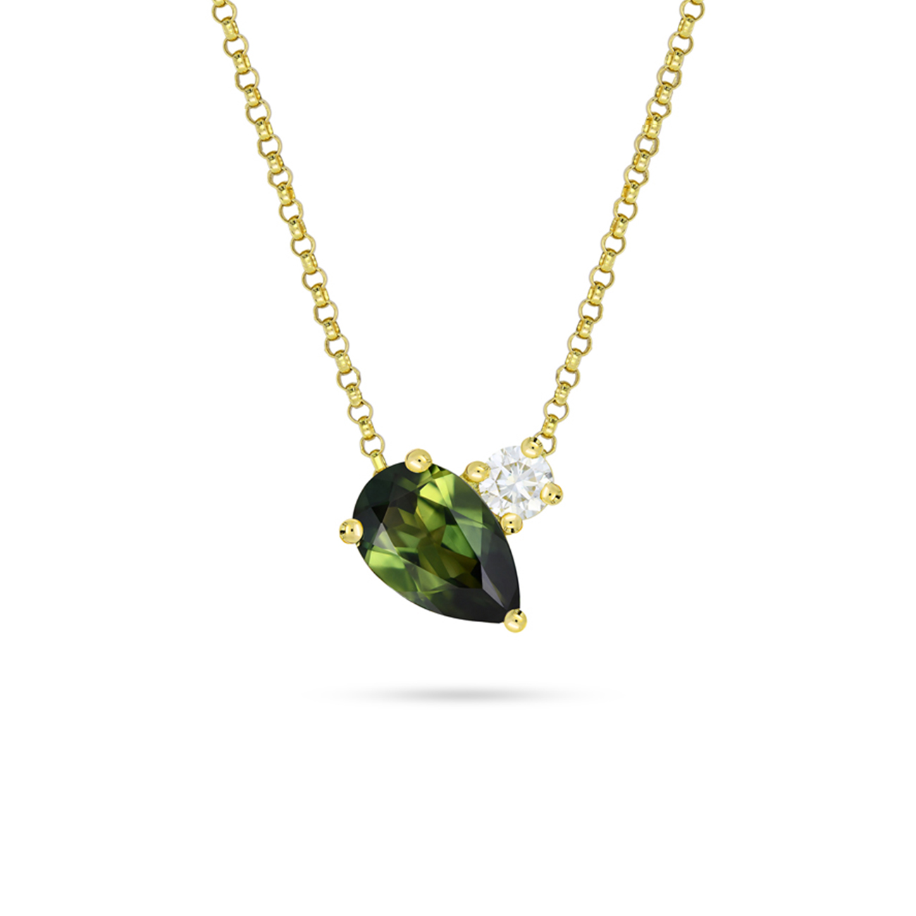 Green Parti Australian Sapphire &#038; Diamond Toi Et Moi Necklace