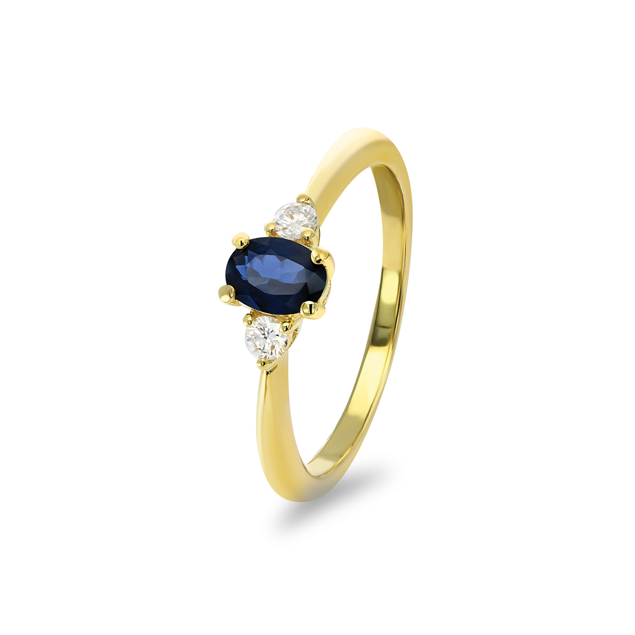 Blue Australian Sapphire &#038; Diamond Belle Ring
