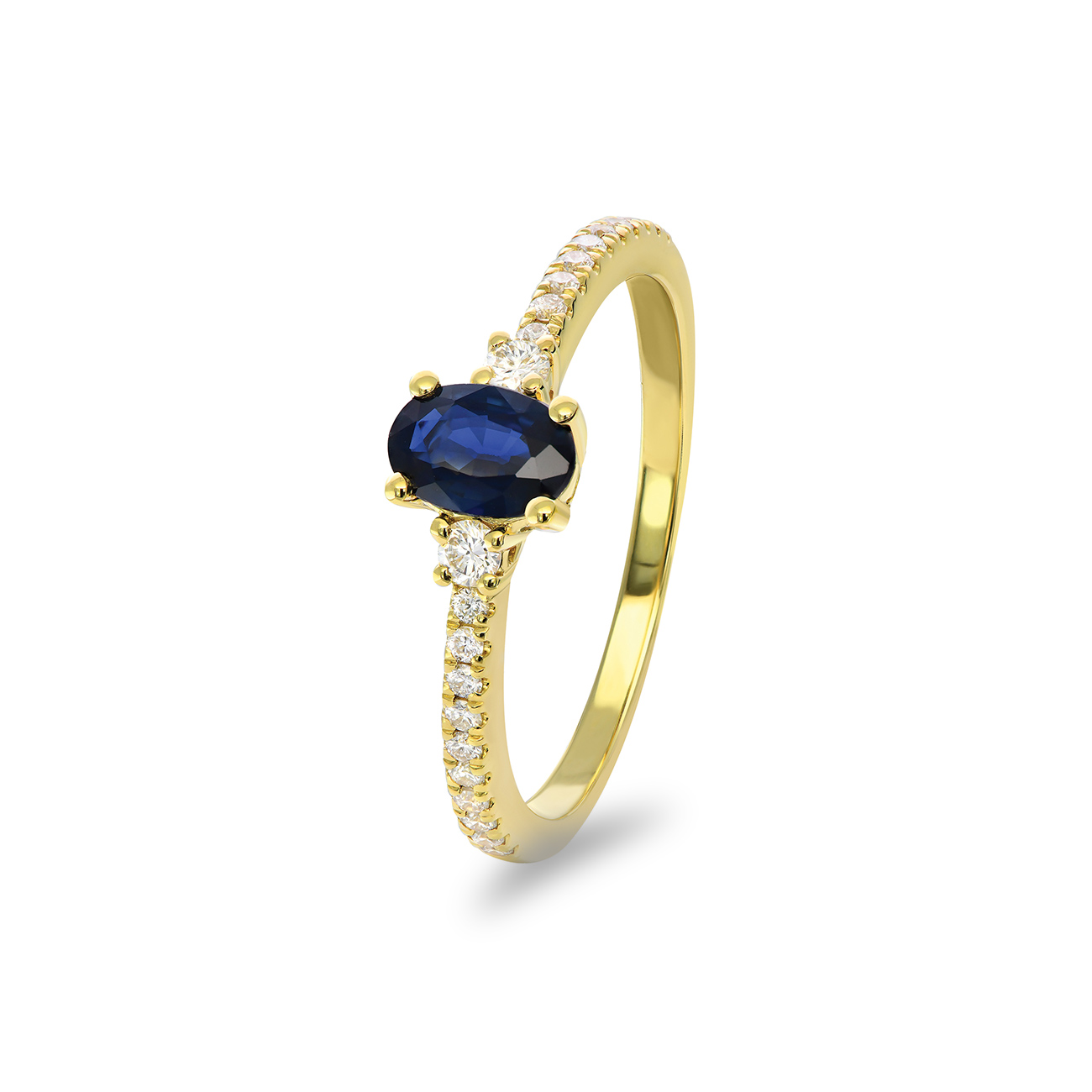 Blue Australian Sapphire &#038; Diamond Mariah Ring