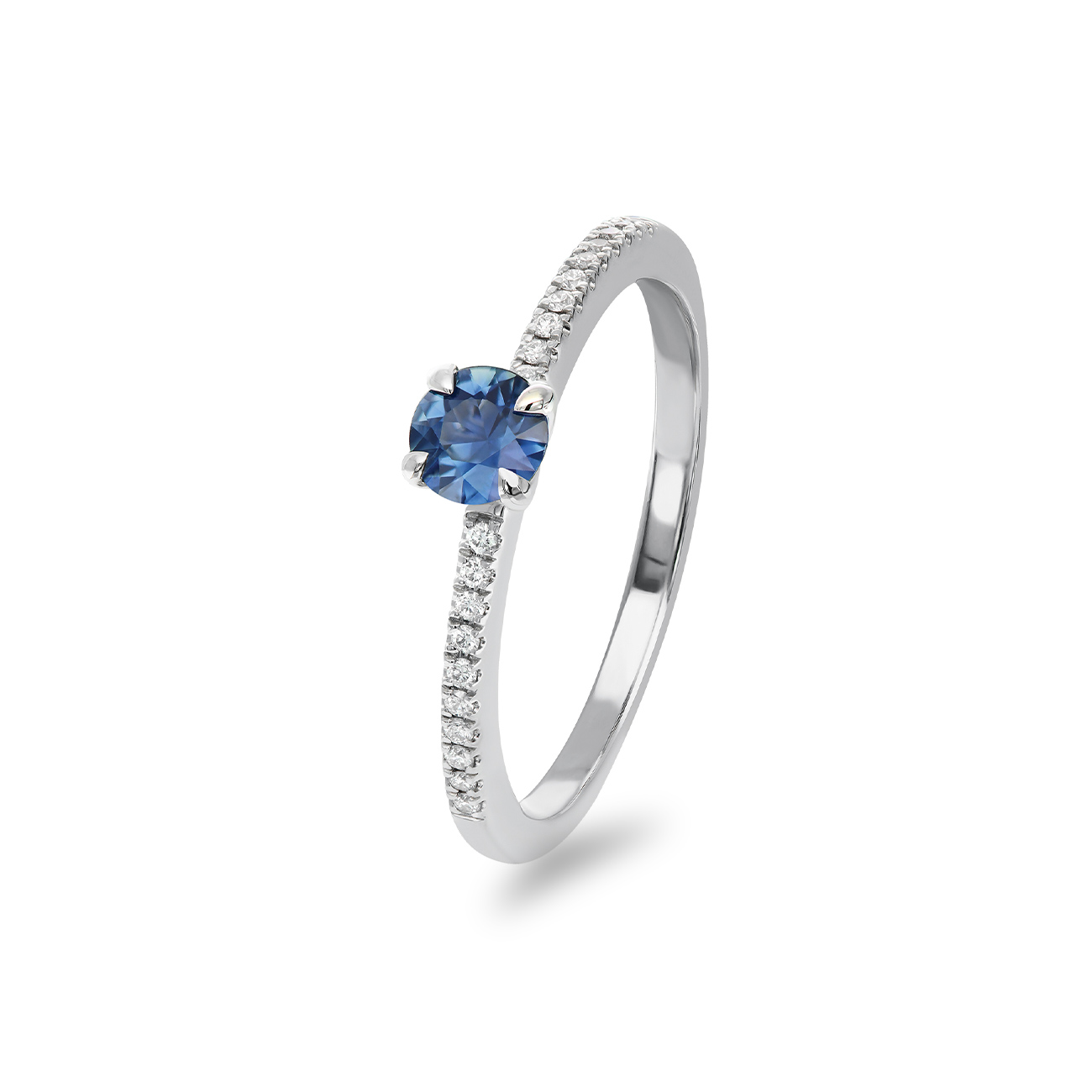 Blue Australian Sapphire &#038; Diamond Noel Ring