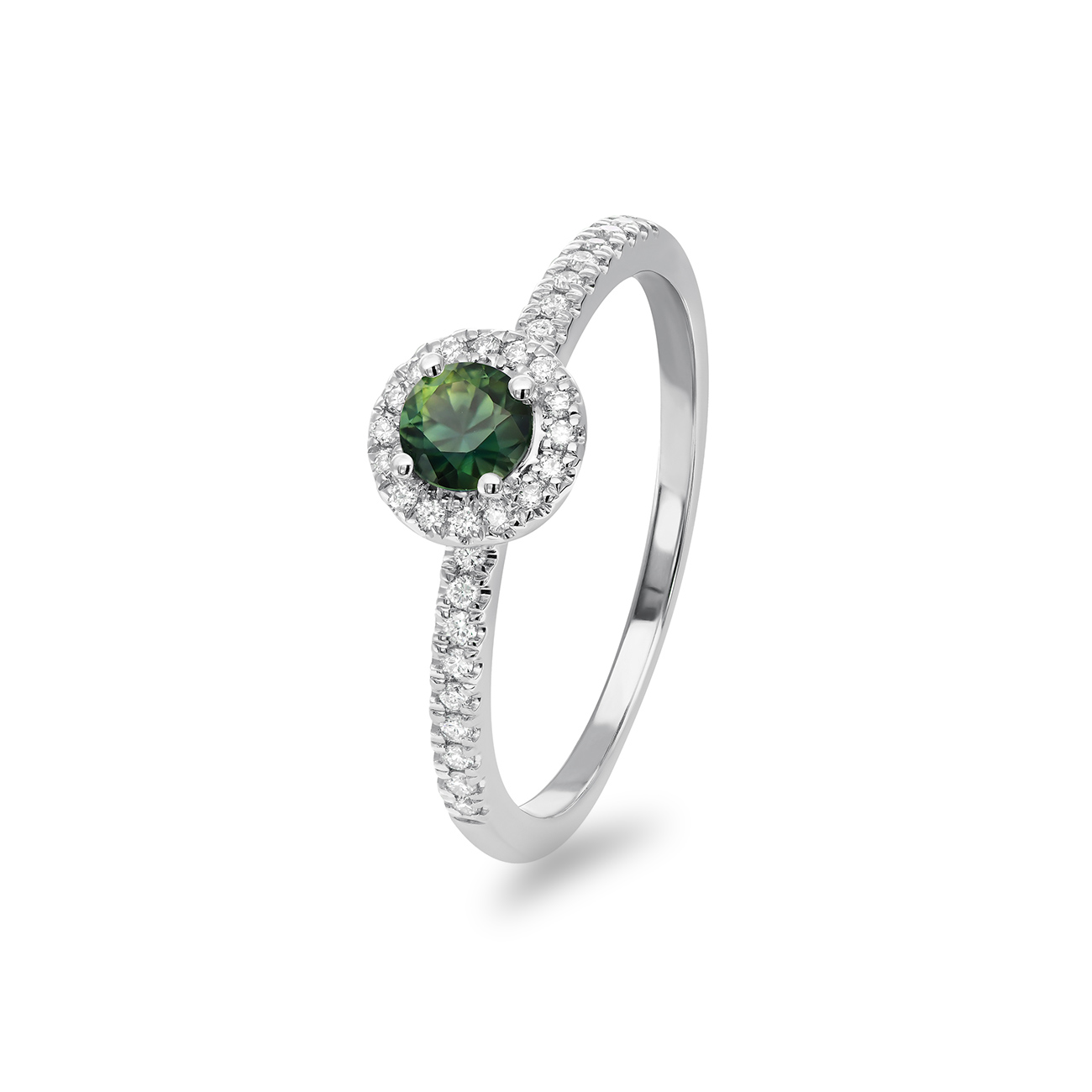 Teal Australian Sapphire &#038; Diamond Clarissa Ring