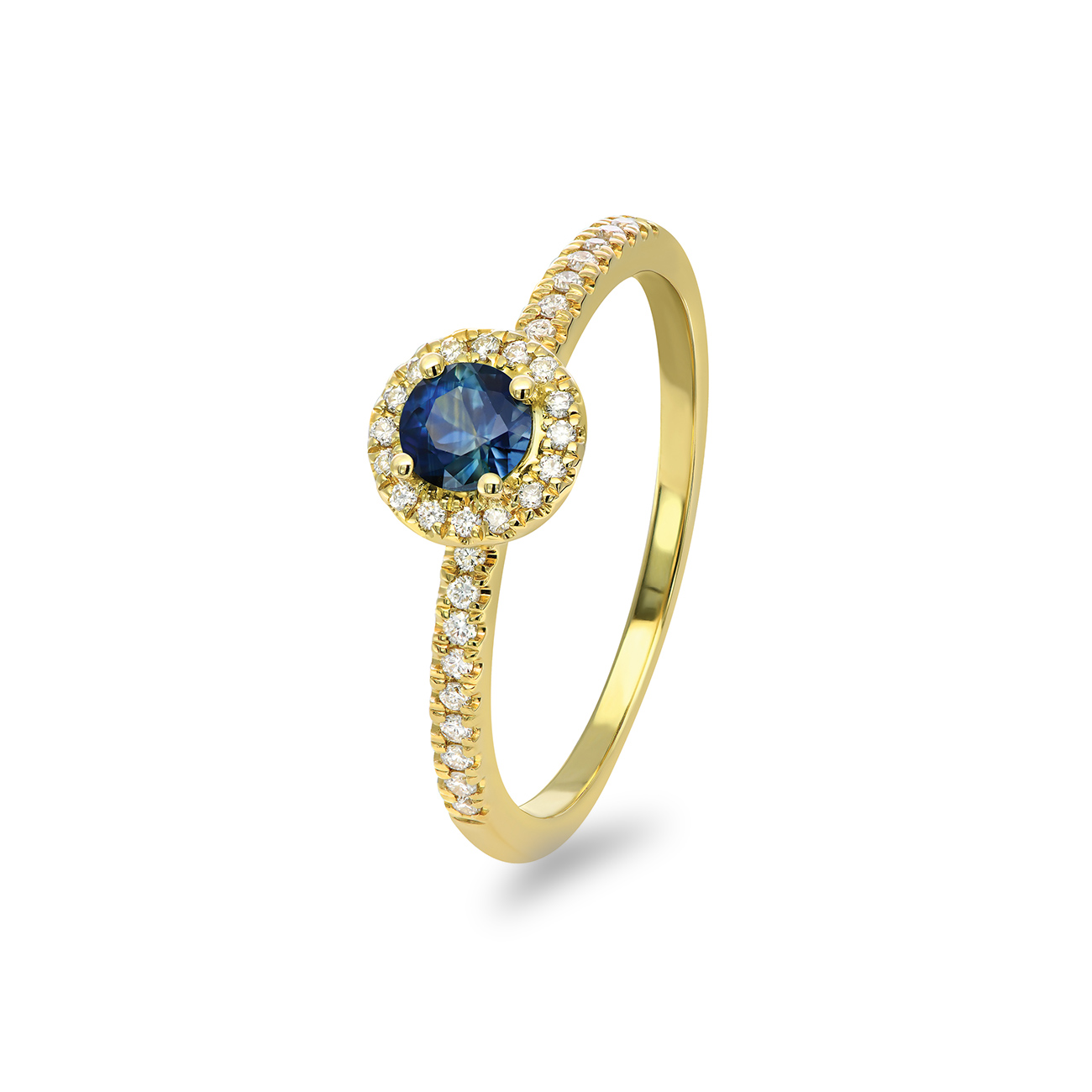 Blue Australian Sapphire &#038; Diamond Clarissa Ring