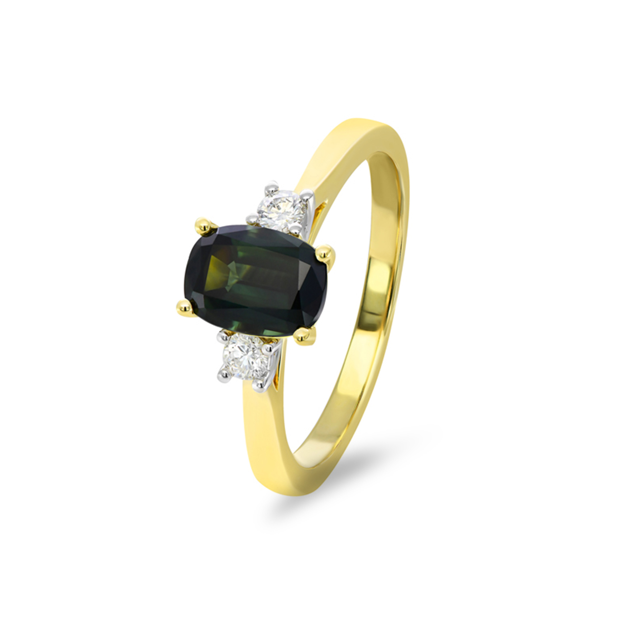 Teal Australian Sapphire &#038; Diamond Endota Ring
