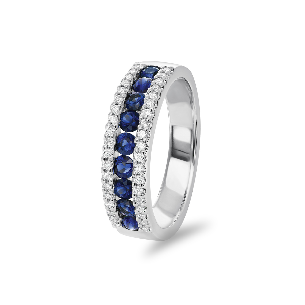 Blue Australian Sapphire &#038; Diamond Mazarine Ring
