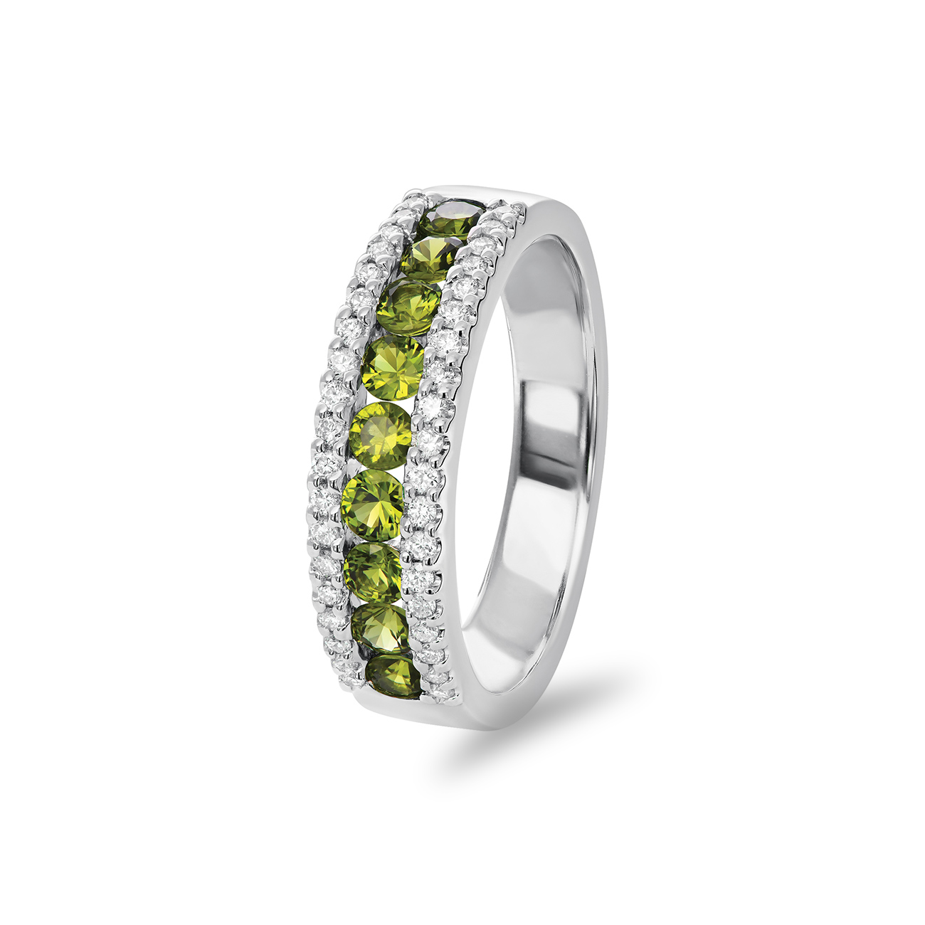 Green Australian Sapphire &#038; Diamond Mazarine Ring