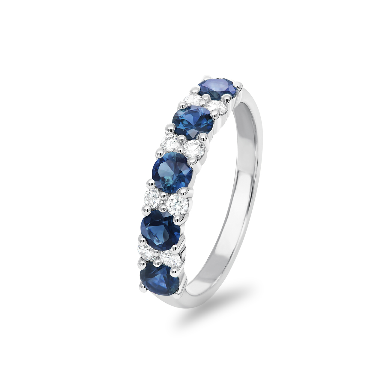 Blue Australian Sapphire &#038; Diamond Kaia Ring