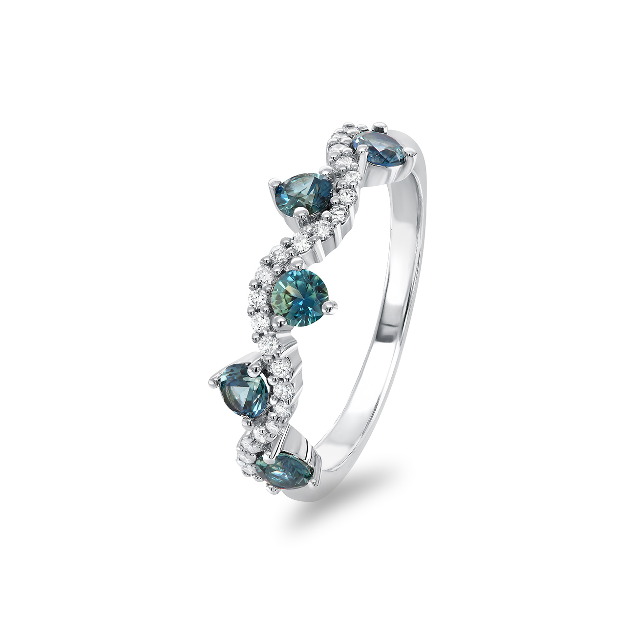 Parti Australian Sapphire &#038; Diamond Savannah Ring