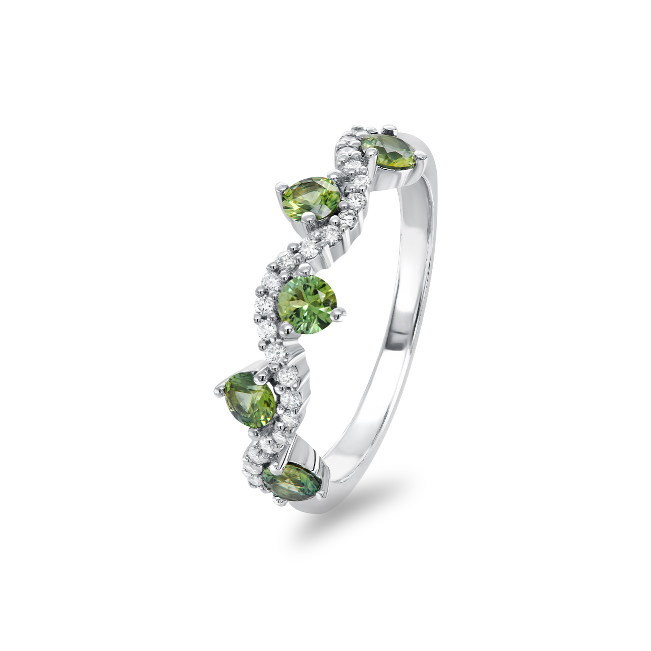 Teal Australian Sapphire &#038; Diamond Savannah Ring