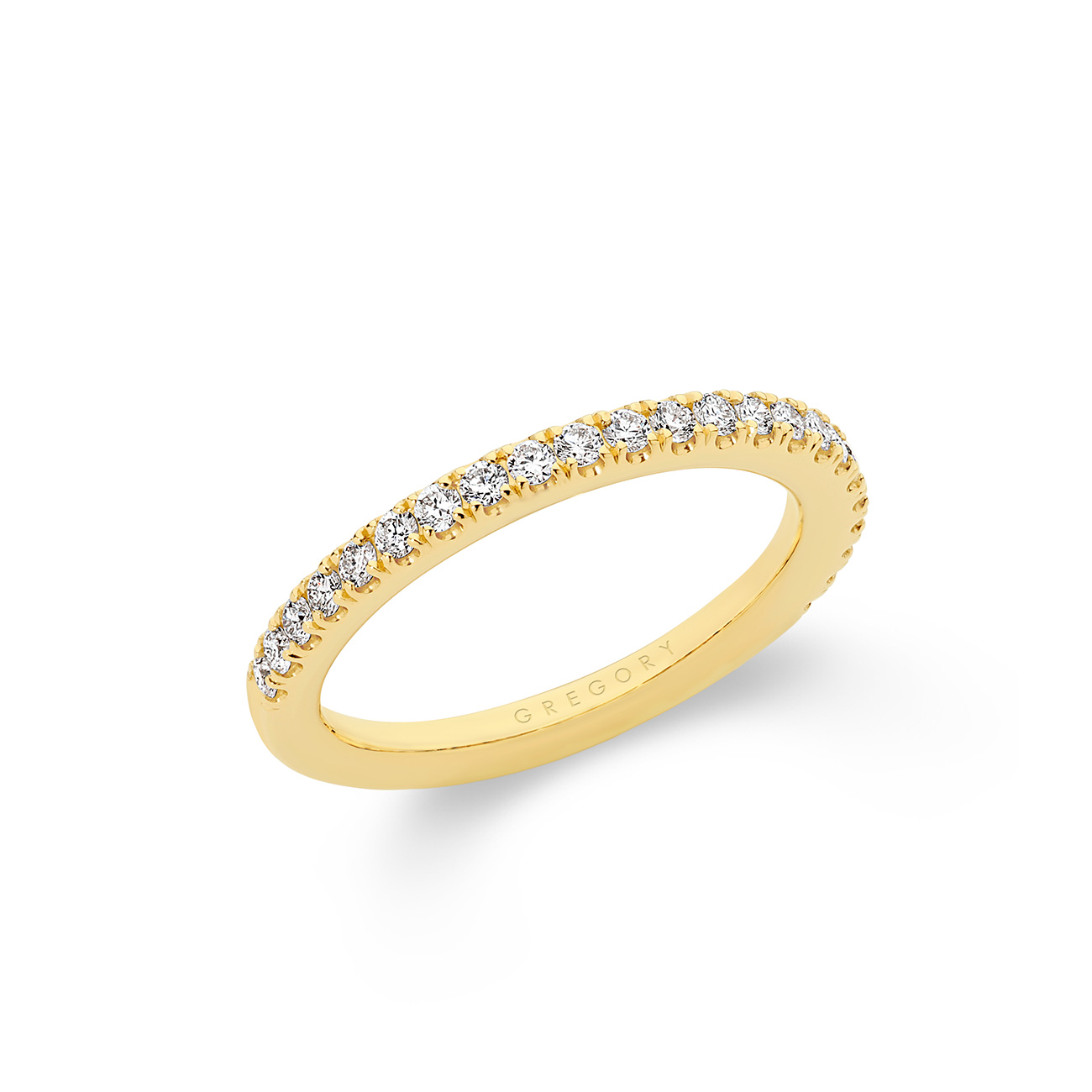 18K Yellow Gold Claw Set Diamond Band