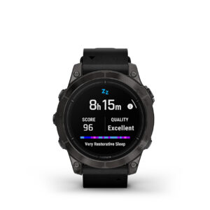 Garmin epix Pro Gen 2 47 mm Sapphire Edition 010-02803-31 titanium smartwatch with black leather band