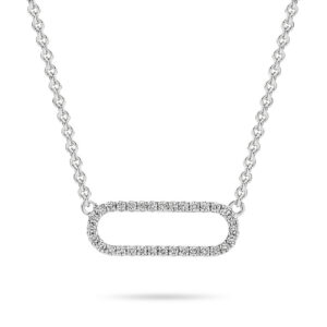 Diamond Claw Set Link Necklace in 18K White Gold