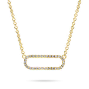 Diamond Claw Set Link Necklace in 18K Yellow Gold