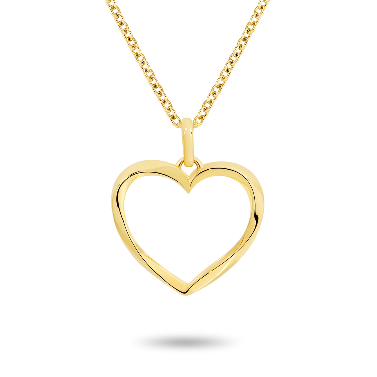 18K Yellow Gold Twisted Heart Pendant Gregory Jewellers