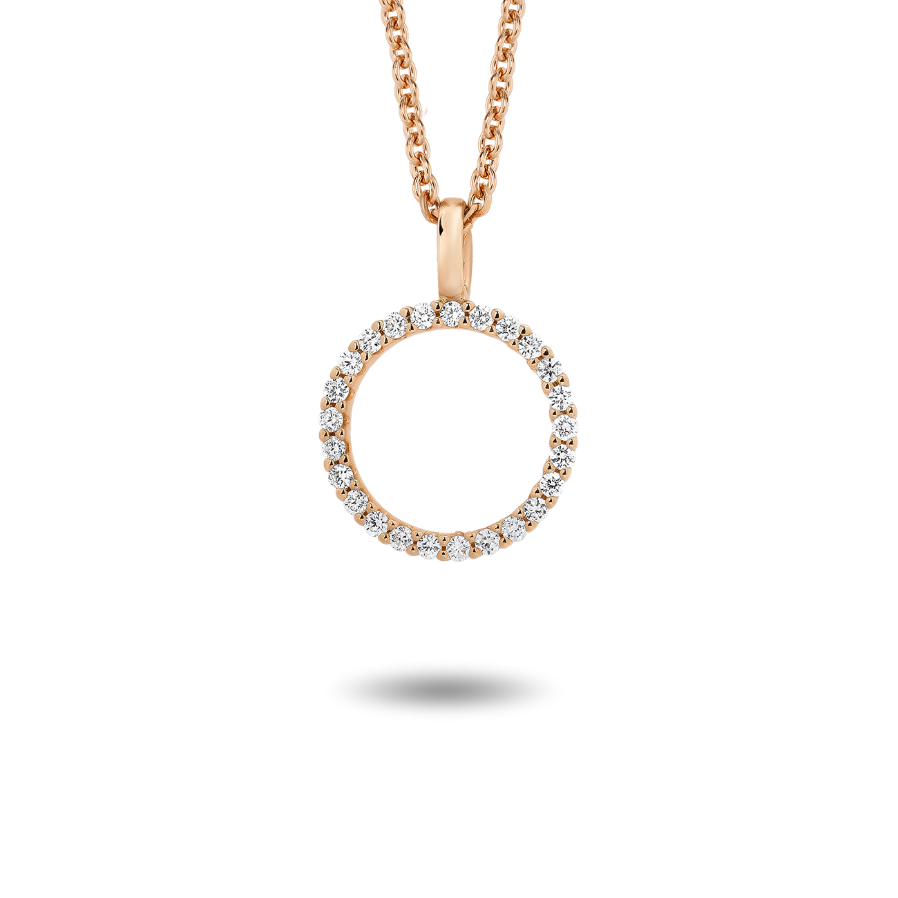 Diamond Eternity Pendant In 18K Rose Gold