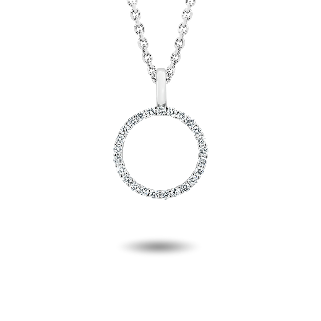 Diamond Eternity Pendant In 18K White Gold