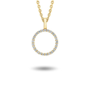 Diamond Eternity Pendant In 18K Yellow Gold