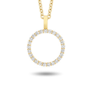 Diamond Eternity Pendant In 18K Yellow Gold