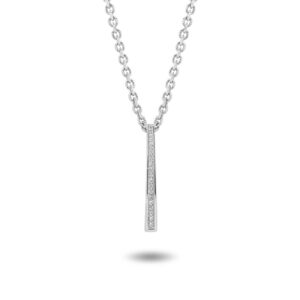 Elongated Pave Diamond Pendant In 18K White Gold