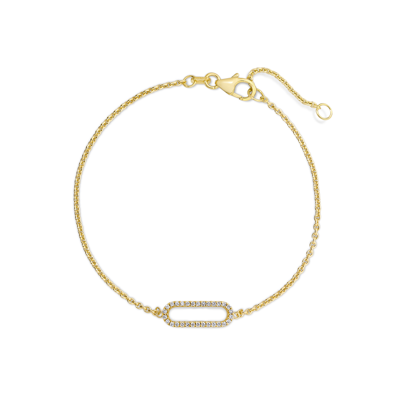Diamond Claw Set Link Bracelet In 18K Yellow Gold 0.11ct TW