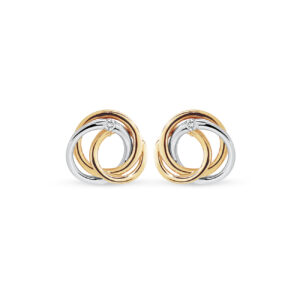 Petite Circle Trio Diamond Stud Earrings