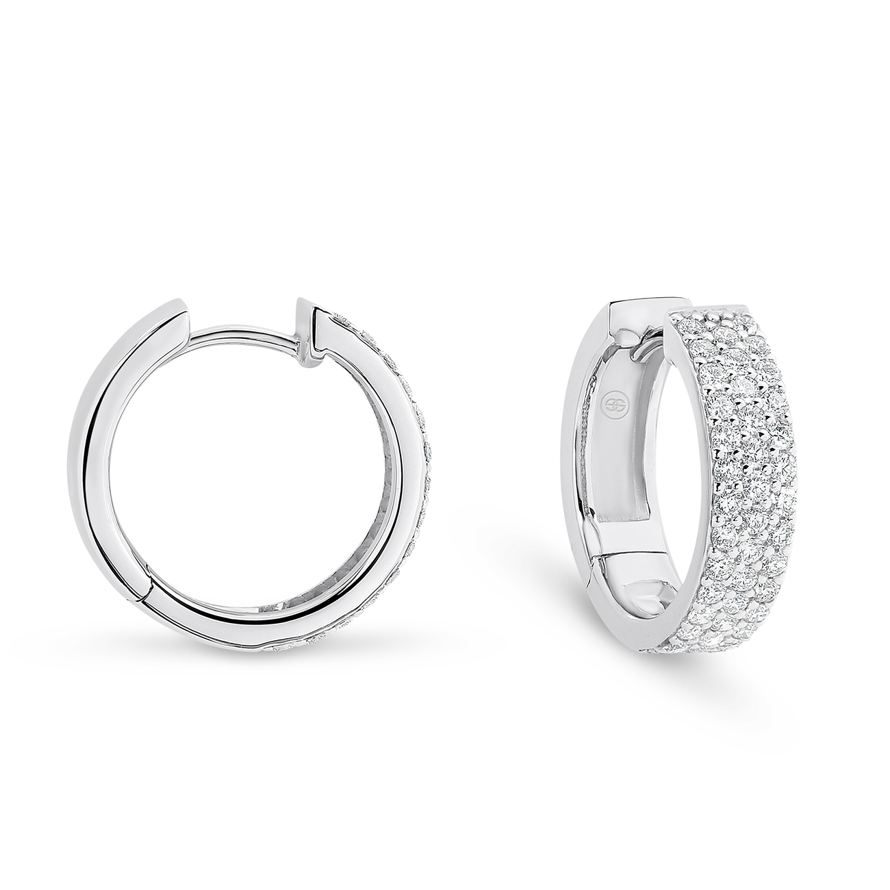 Pave Diamond Hoop Earrings