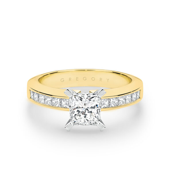 Princess Cut Diamond Band Engagement Ring