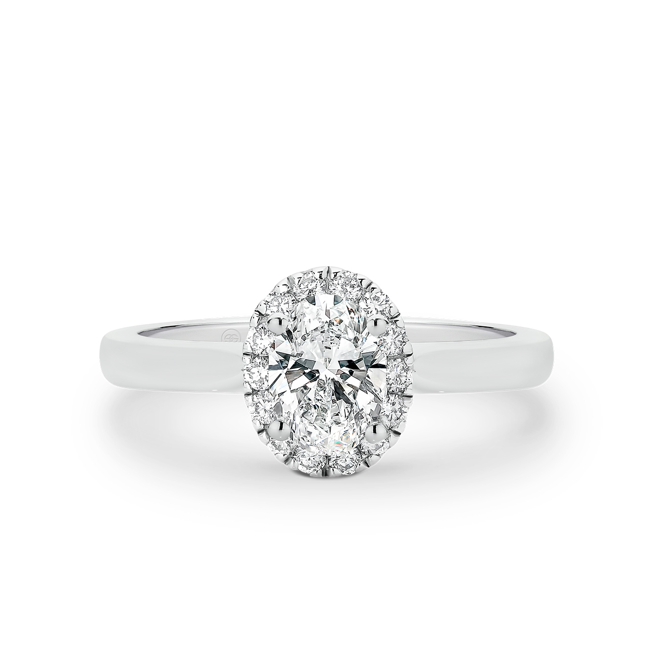 Oval Shape Diamond Halo Engagement Ring