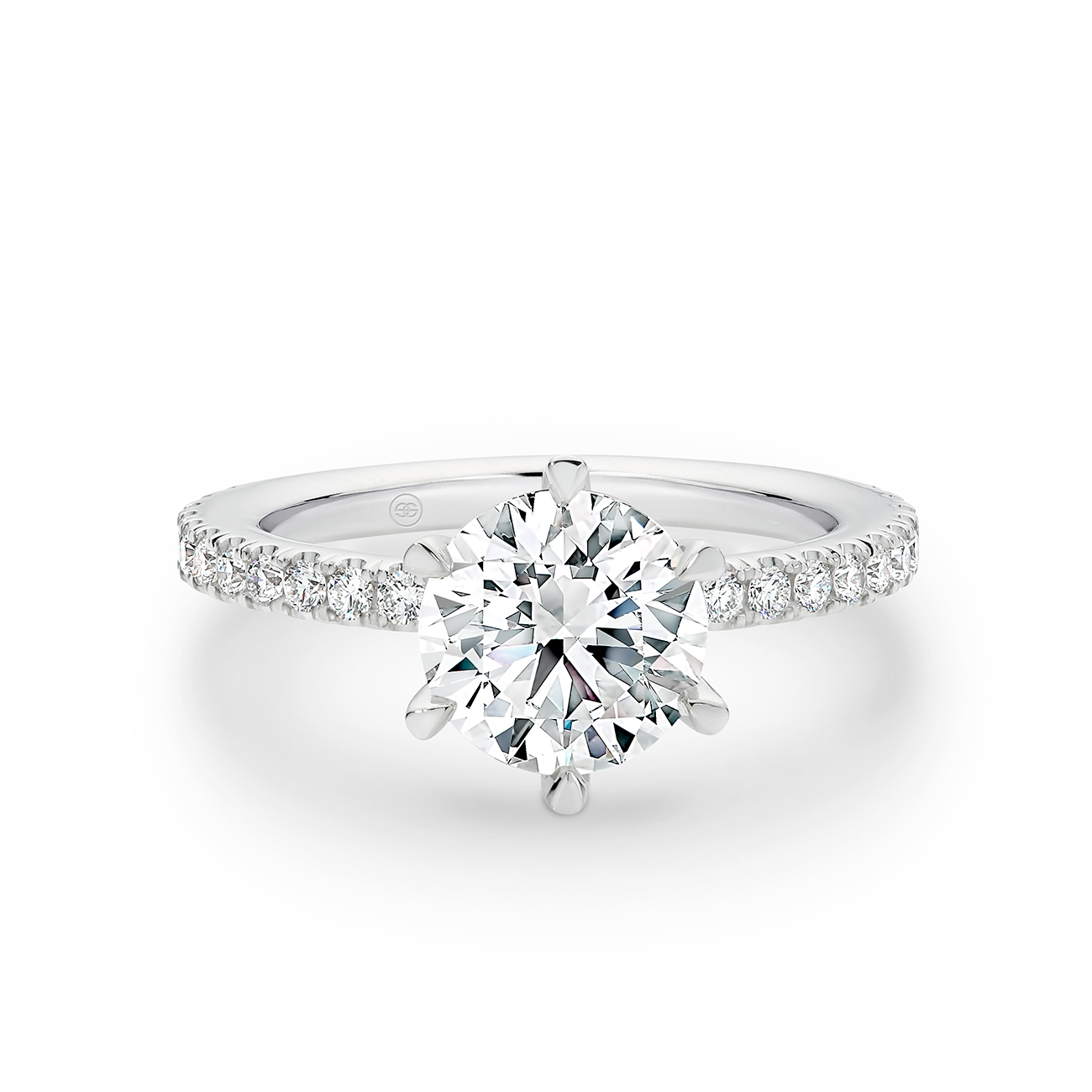 Round Brilliant Diamond Band Engagement Ring