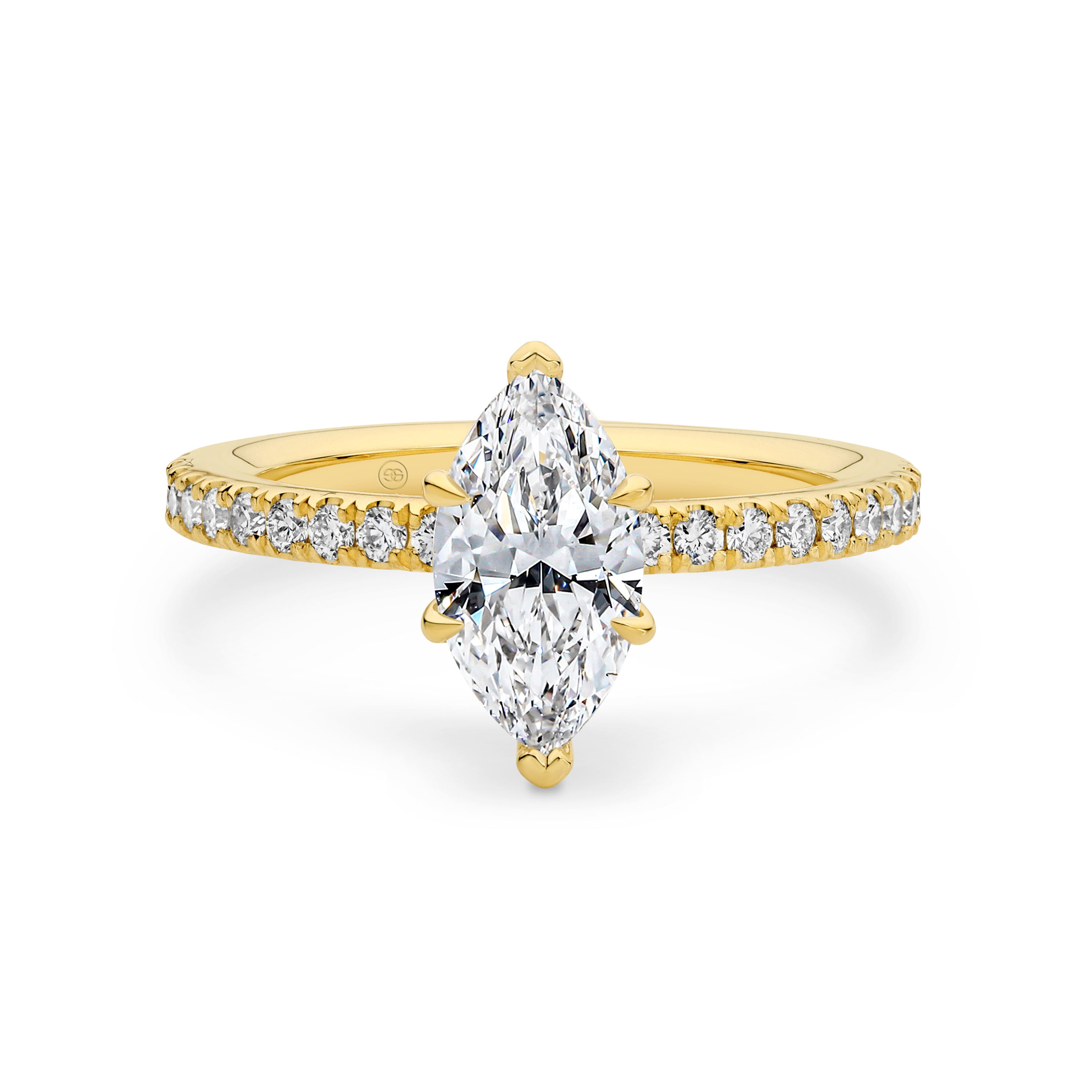 Marquise Cut Diamond Band Engagement Ring