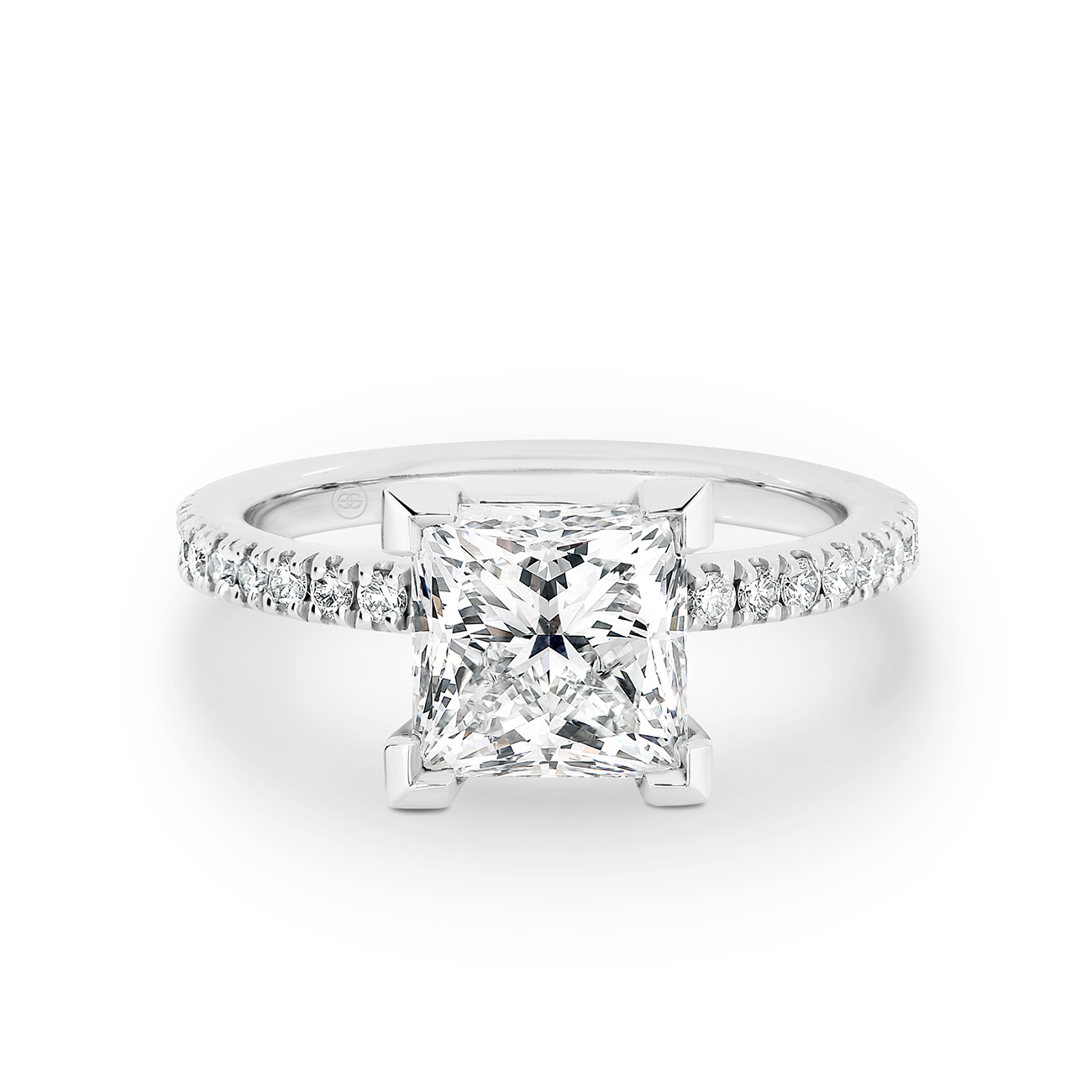 Princess Cut Diamond Band Engagement Ring