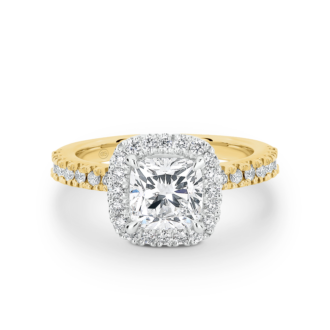 Cushion Square Halo Diamond Engagement Ring