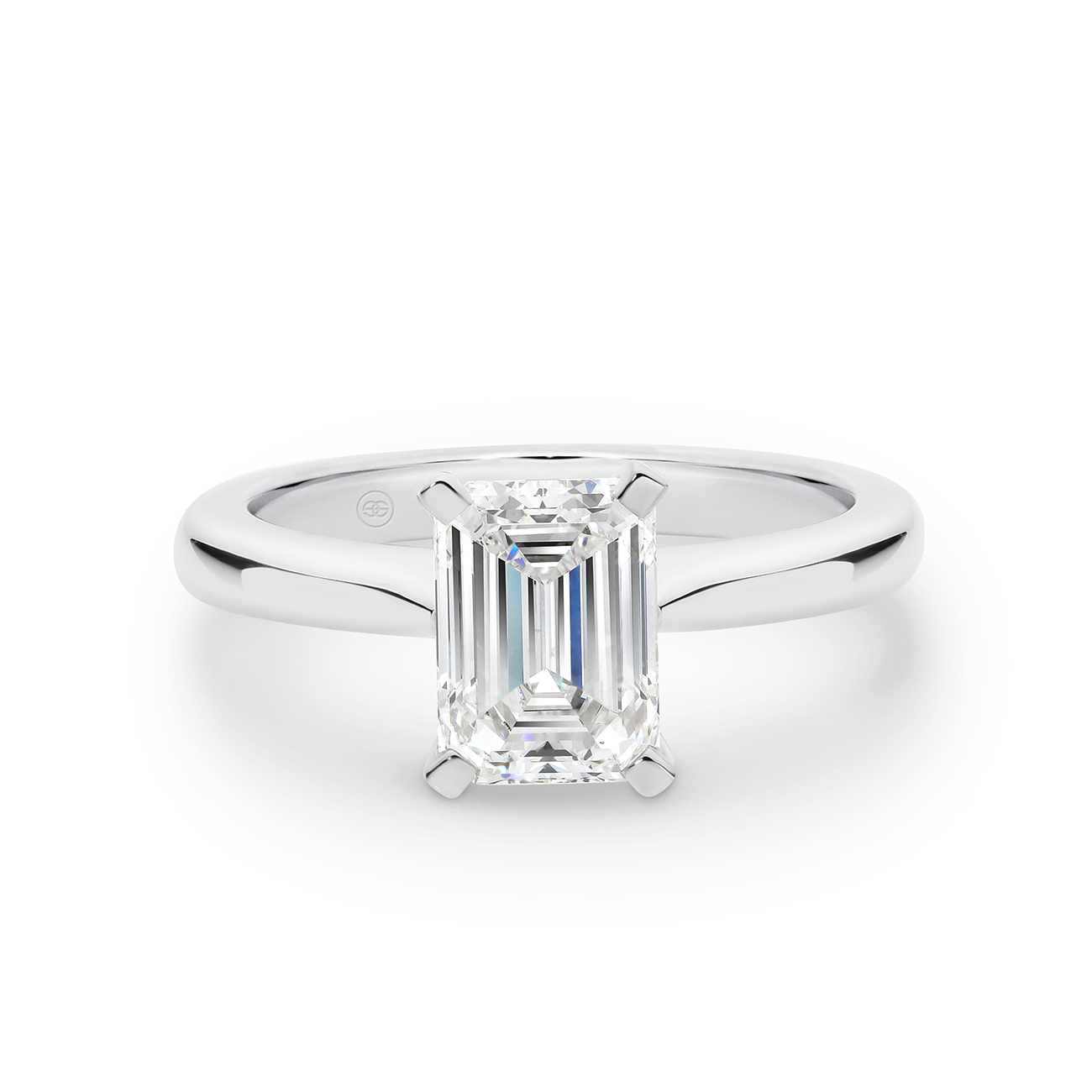 Emerald Cut Solitaire Diamond Engagement Ring