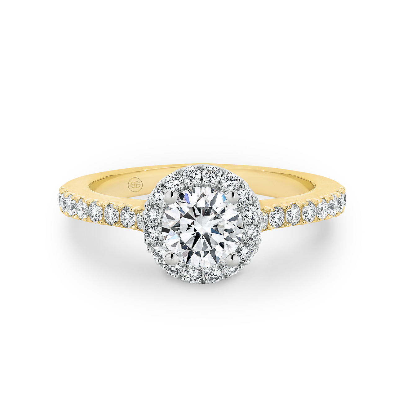 Round Brilliant Halo Diamond Engagement Ring