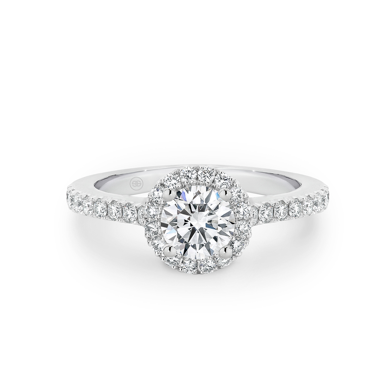 Round Brilliant Halo Diamond Engagement Ring