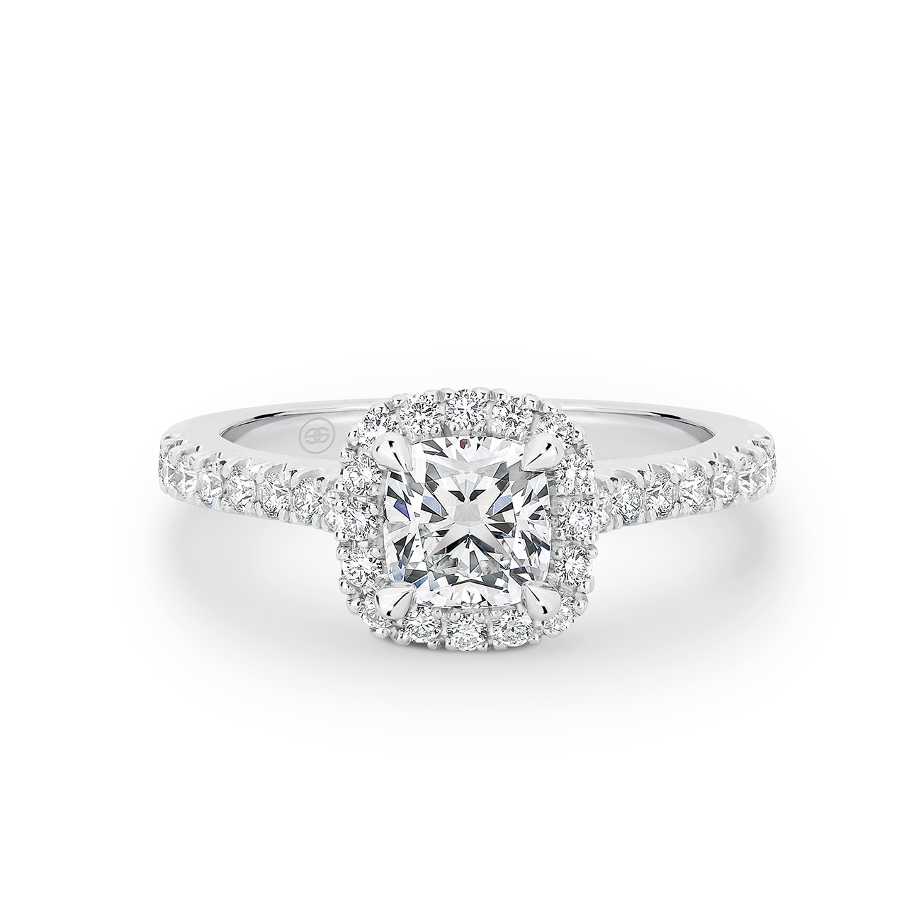 Cushion Square Halo Diamond Engagement Ring