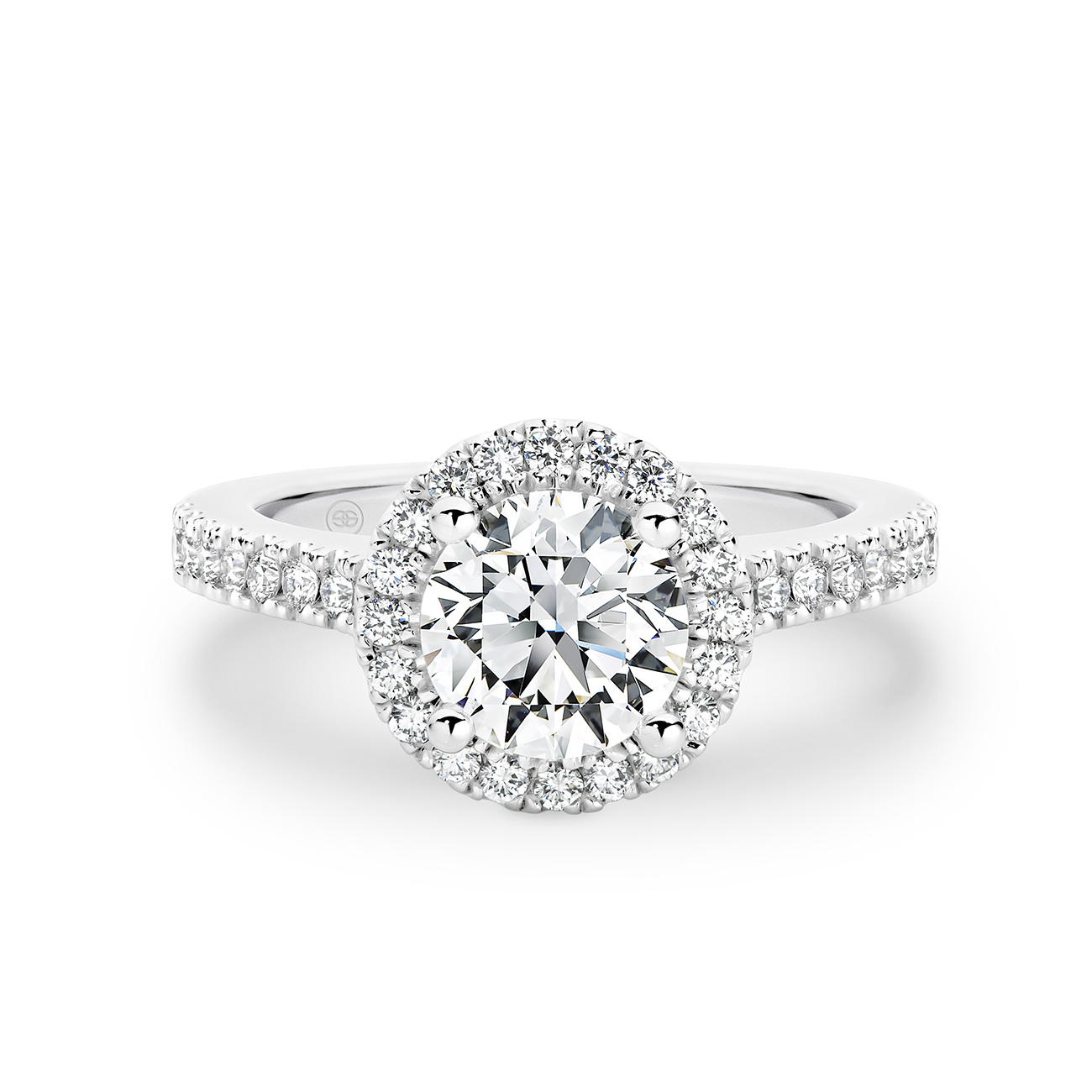 Round Brilliant Cut Halo Diamond Engagement Ring