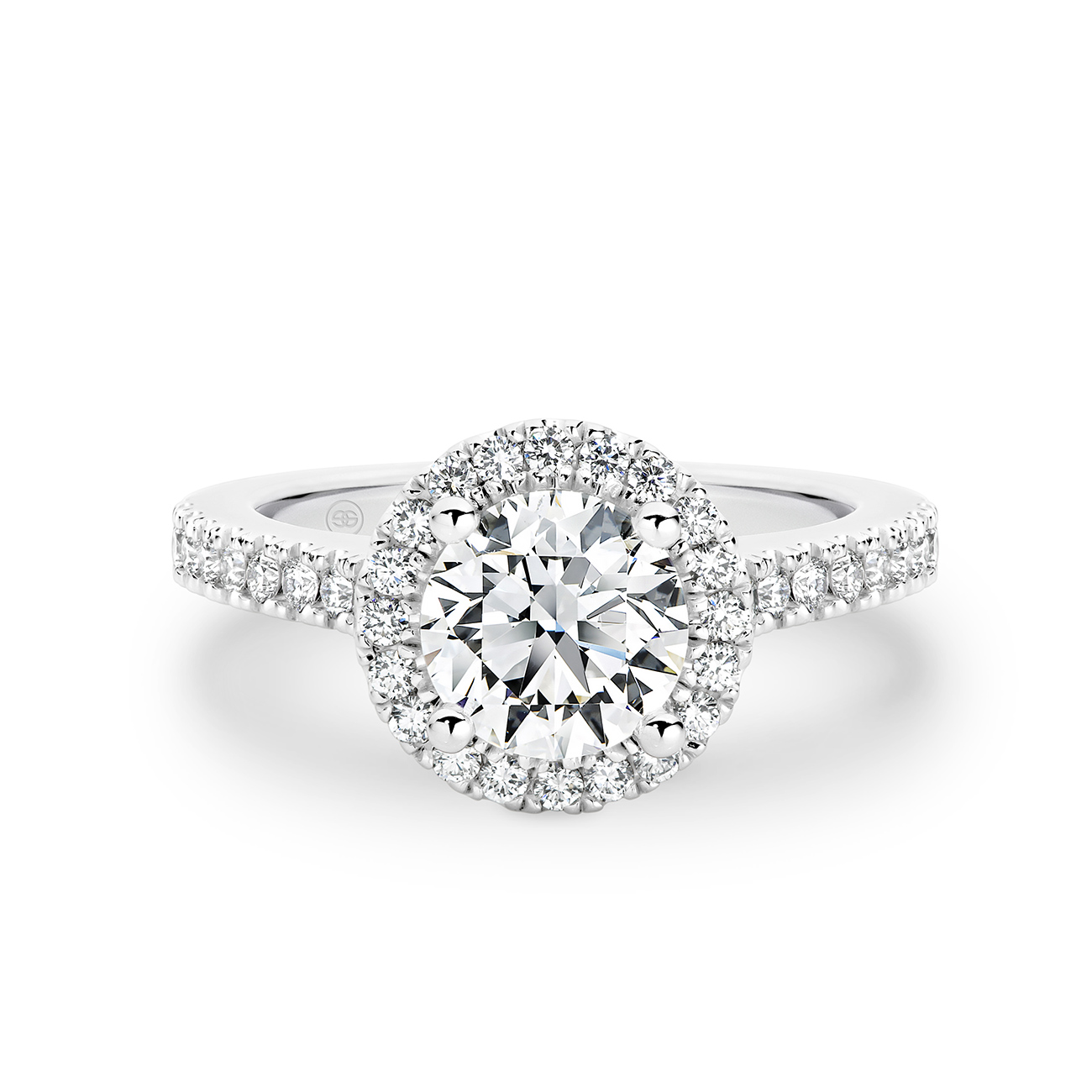 Round Brilliant Cut Halo Diamond Engagement Ring Gregory Jewellers