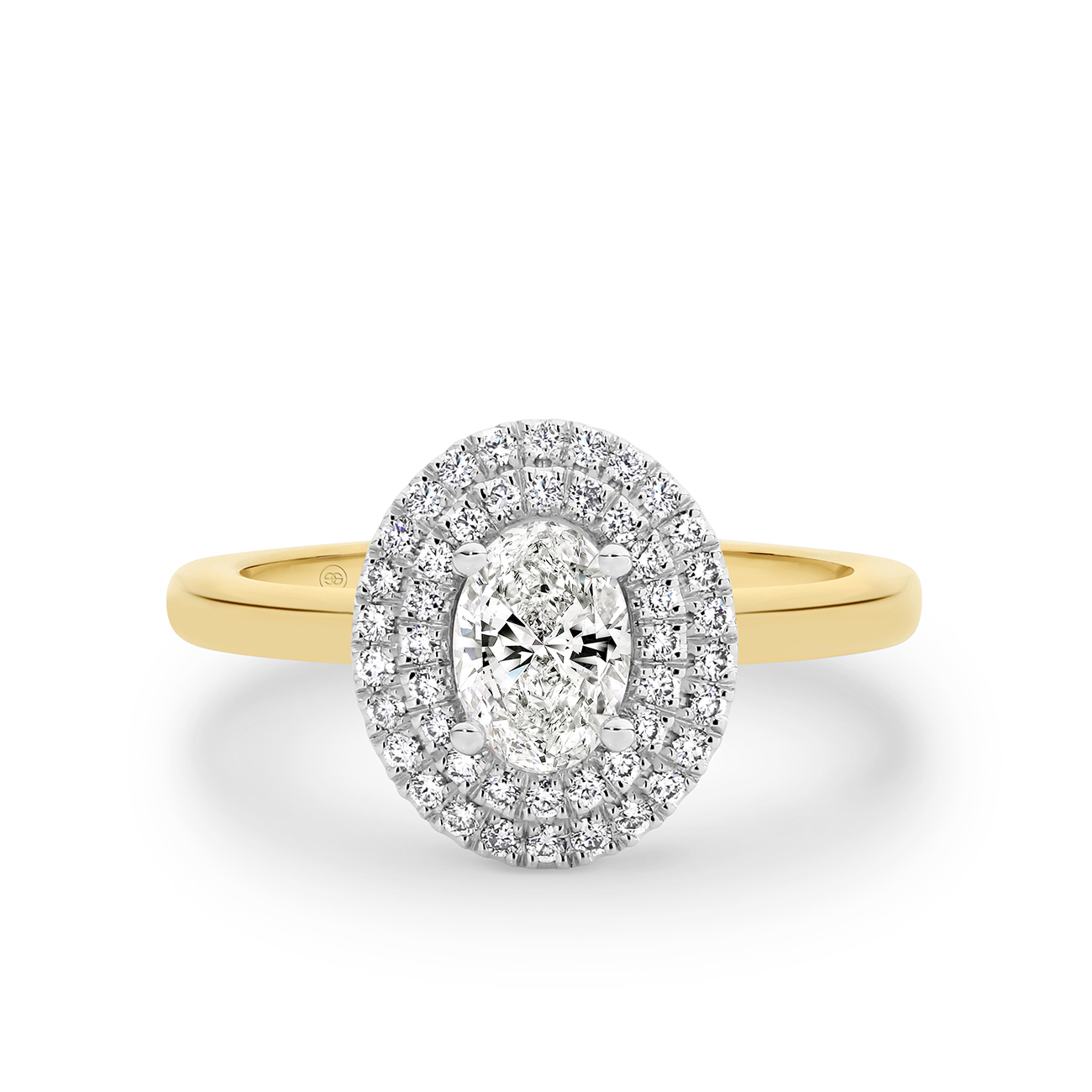 Oval Shape Double Halo Diamond Engagement Ring Gregory Jewellers