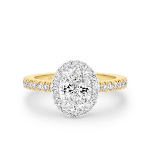 Oval Shape Halo Diamond Engagement Ring