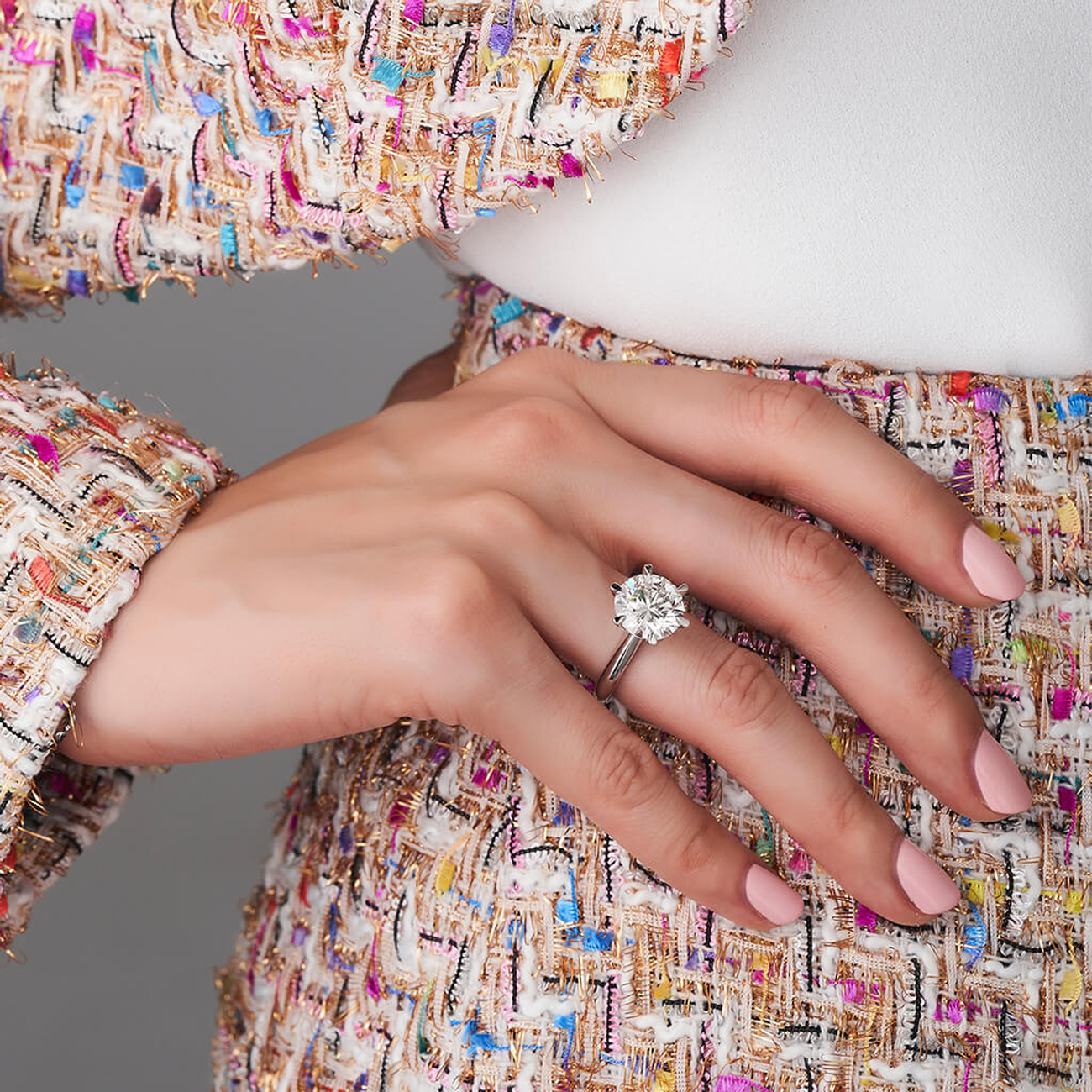 Solitaire round ring store