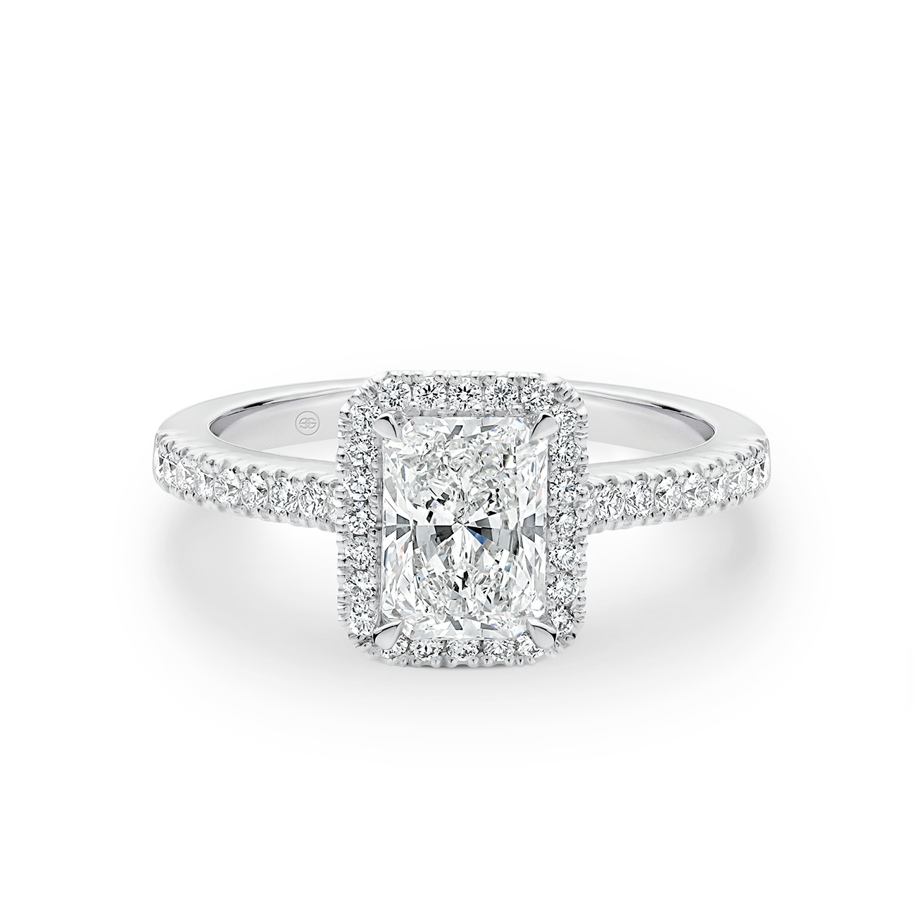 Radiant Cut Halo Diamond Engagement Ring